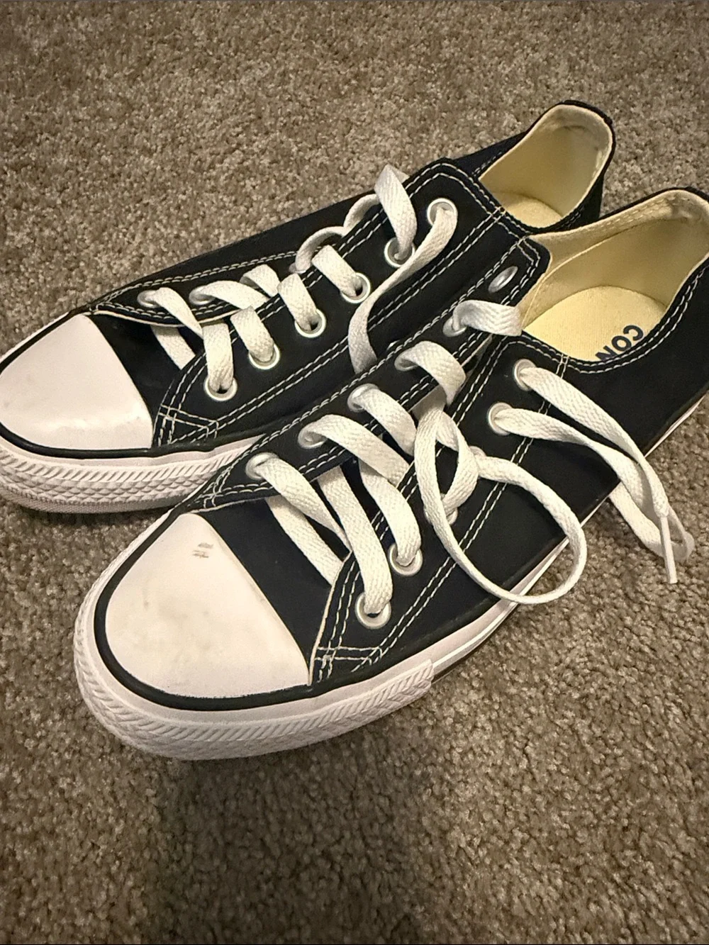 Converse Black and White Low-Top Canvas Sneakers - Picture 2 of 4